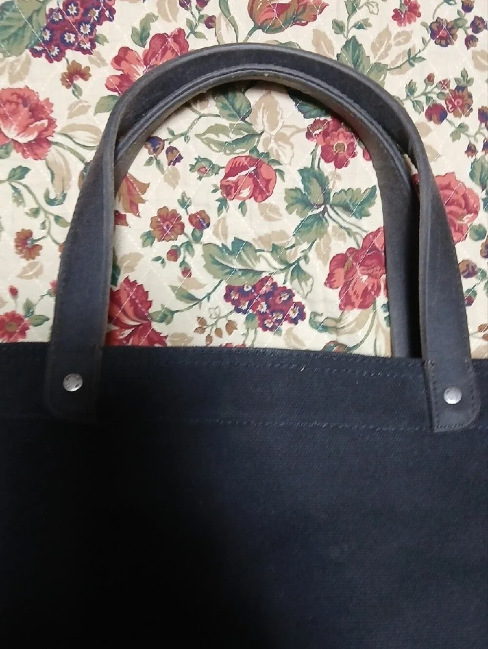 Jack Spade Warren Street Tote Bag Canvas with Black Leather Trim